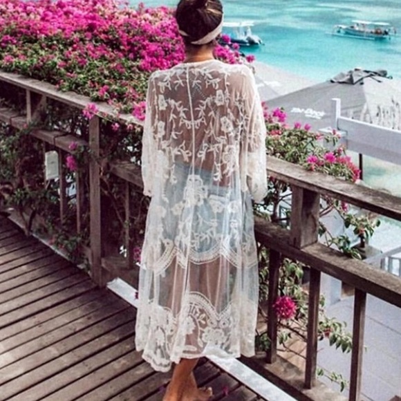 Crochet Mesh Duster - Picture 2 of 10